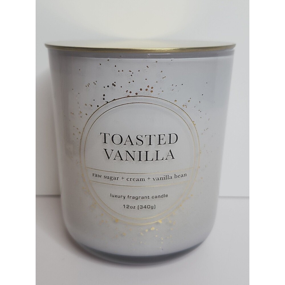 NEW Bellevue Luxury Fragrant Candle Toasted Vanilla 12 oz Soy Blend 2 Wick
